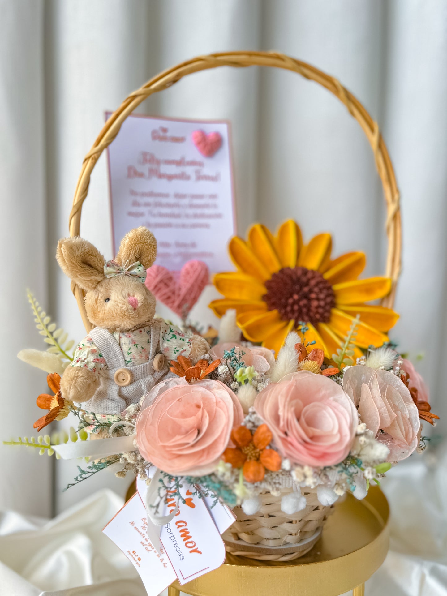 Canasta silvestre con girasol eterno 🌻