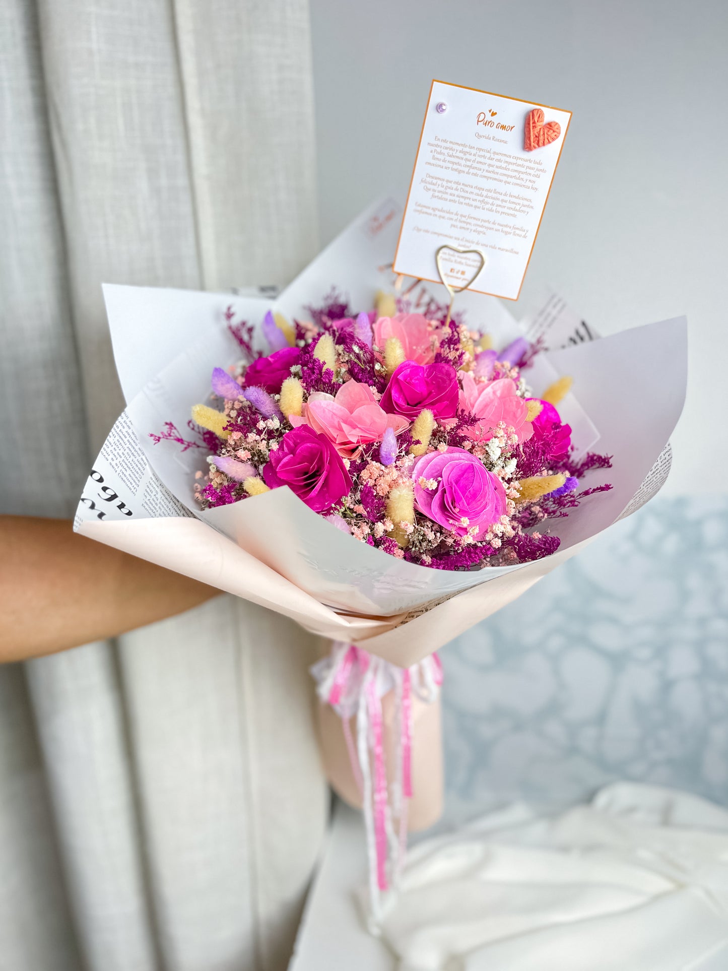 Ramo buchón de flores eternas