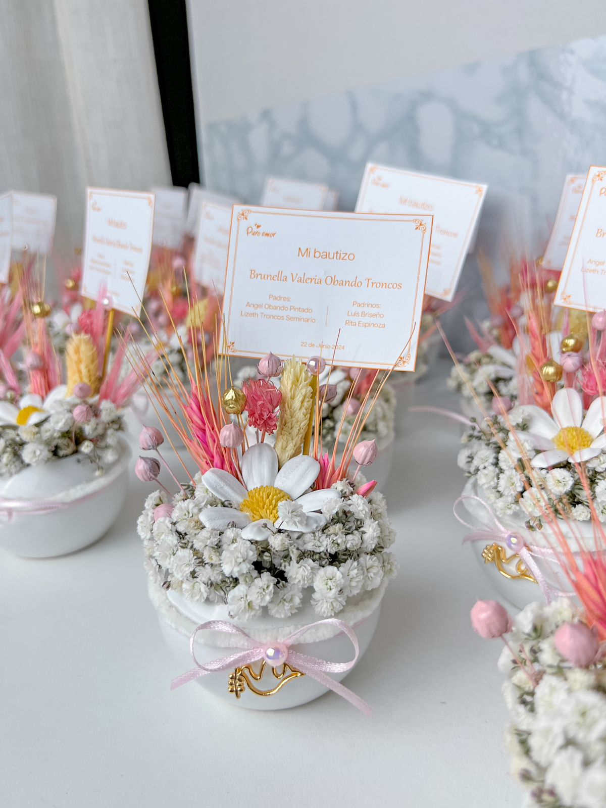 Recuerditos mini Chic en flores eternas personalizable